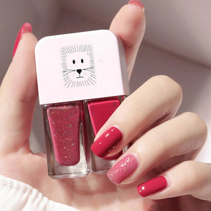 Manicure Water-based Bright Scrub Can Tear Gemini Nail Polish Two Bottles Set Twin Nail Polish Combination Glitter Nal Art Tools