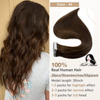 4 Medium Brown / China Mainland / 20 pcs|20 inches 50cm 50g