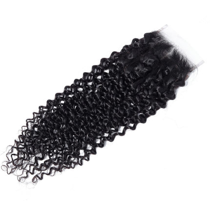 Aircabin 4x4 Kinky Curly Lace Closure Natural Color Real Hair Swiss Transparent Lace Remy Human Hair Curly Lace Closure Only