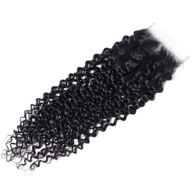 Aircabin 4x4 Kinky Curly Lace Closure Natural Color Real Hair Swiss Transparent Lace Remy Human Hair Curly Lace Closure Only