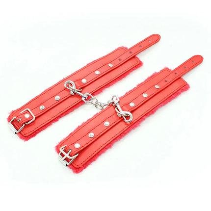 Leather Plush Hand Ankle Cuffs Bdsm Bondage Adult Games Restraints Foot Fetish Sex Toys For Couples Women Erotic slave Handcuffs