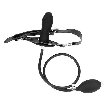 Inflatable Silicone Penis/Ball Gag Oral Dildo Open Mouth Plug Expandable Pump Big Anal Butt Plug Vibrator BDSM Flirt Sex Tools