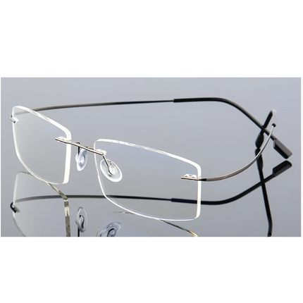 Ultralight Coating Frameless Myopia Glasses -1.0 -1.5 -2.0 To -5.0, Rimless Super Light Stainless Steel Hyperopia +1.0 +2.0 +4.0