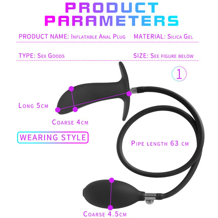 Inflatable Silicone Penis/Ball Gag Oral Dildo Open Mouth Plug Expandable Pump Big Anal Butt Plug Vibrator BDSM Flirt Sex Tools
