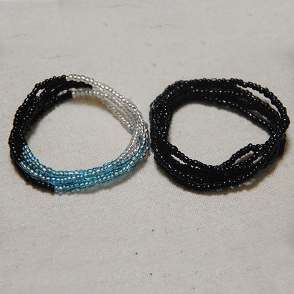 2 Pcs Sexy Summer Waist Bead Chains African Belly Beads Colorful Beach Bikini Body Belly Chain Elastic Jewelry for Women Girls