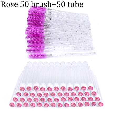 Reusable Eyebrow Brush Tube Eye Lash Brush Replaceable Mascara Wands Dust-proof Sparkling Diamond Eyelash Extension Makeup Tools