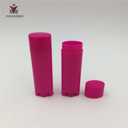 50pcs/lot 5ml 5g White Oval Plastic Empty Oval Lip Balm Tubes Deodorant Containers Clear Lipstick Fashion Lip Tubes