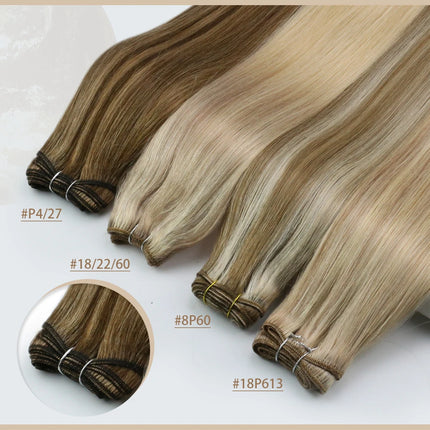 Full Shine Human Hair Weft Extensions Hair Bundles 100g Sew In Silky Straight Remy Skin Double Weft For Salon