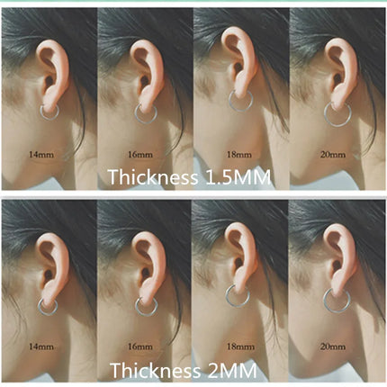 925 Sterling Silver Simple Ear Bone Hoop Earrings For Women Small Hoop Earrings Ear Bone Buckle Round Circle Earrings Hoops Gift