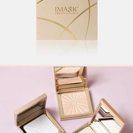 IMAGIC Brightening Highlighter&Cheek Blush Palette Professional Brighten 8-Color Repair Smooth Oil-Control Natural Pressed Makeu