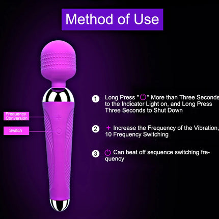 Powerful Dildo Vibrator AV Magic Wand G-Spot Massager Sex Toys For Women Couples Clitoris Stimulate Goods for Adults USB Charge
