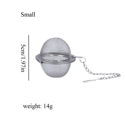 Stainless Steel Cooking Spices Infuser Fine Mesh Loose Tea Herbal Strainer Filter with Extended Chain Kitchen Seasoning Balls