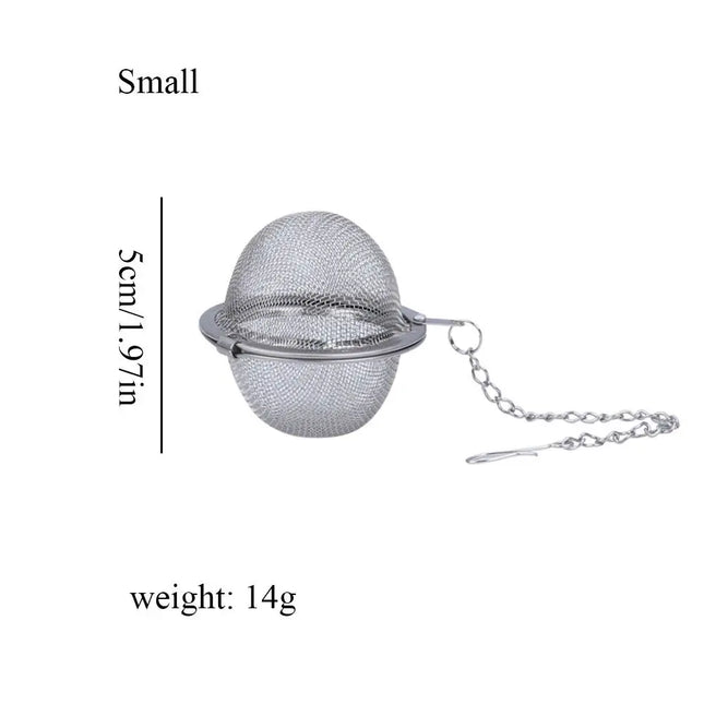 Stainless Steel Cooking Spices Infuser Fine Mesh Loose Tea Herbal Strainer Filter with Extended Chain Kitchen Seasoning Balls