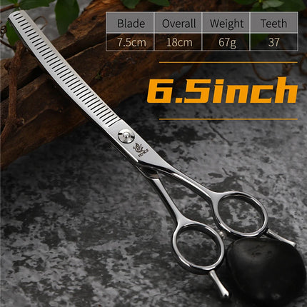 Fenice JP440C 6.5/7/7.5 inch Curved Thinning Scissors Pet Dog Grooming Shears Dog Scissors Fluffy Traceless Thinning Rate 50-55%