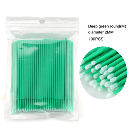 50/100PCS Disposable Eyelash Cleaning Brush Lip Brushes Micro Cotton Swab Eyelash Extension Individual Lash Removing Makeup Tool