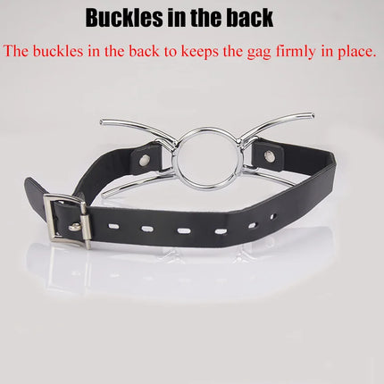 Stainless Steel Open Mouth Spider Gag Ball ,Head Harness Ball Gags Restraint,Adult BDSM Toys