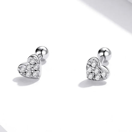 Bamoer 925 Sterling Silver Brilliant Star Earrings for Women Tiny Butterfly Stud Earrings Snowflake Girl Ear Studs Fine Jewelry