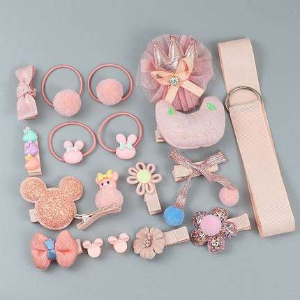 18 Piece Girl headwear Bow Flower animal Hairpins hair band cartoon Elastic Headdress Gift hair clip set Cute Hair Accessories