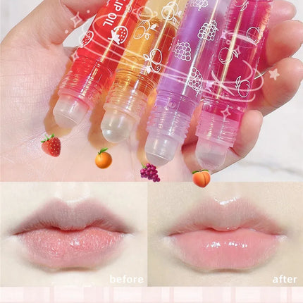 Fruit Lip Gloss Transparent Lip Oil Moisturizing Reducing Lip Lines Nourishes Lips Waterproof Long-lasting Liquid Lips Cosmetics