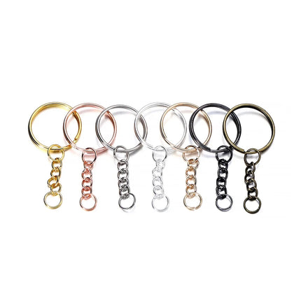 20/50Pcs Key Ring Key Chain Round Split Keyfob Keyrings with Jump Ring for DIY Keychain Pendants Jewelry Making Accessories