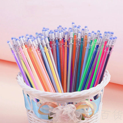 0.5mm 100 Colors Ballpoint Pen Fluorescent Refills Color Flash Pen Smooth Ink Painting Graffiti Pens Student Stationery 04116