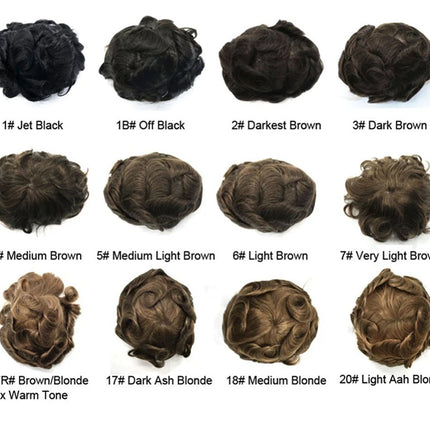 Toupee Men Capillary Prosthesis Wig Man 0.06mm Full Skin Real Human Hair Short Wigs Hair Piece Prosthetic Hair Male System Unit