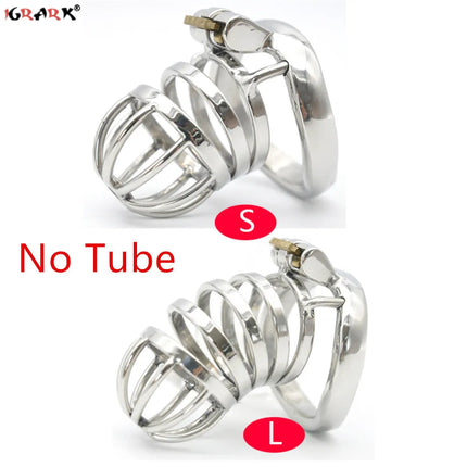 Male Chastity Device Stainless Steel Cock Cage Lockable Sex Toys for Men Penis Sleeve Cock Ring Gay Adult Games Erotic Products