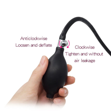 Inflatable Silicone Penis/Ball Gag Oral Dildo Open Mouth Plug Expandable Pump Big Anal Butt Plug Vibrator BDSM Flirt Sex Tools