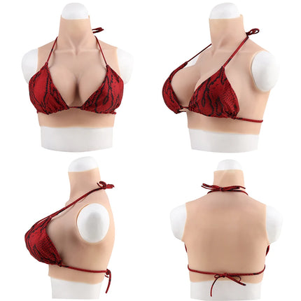 A-HCup Realistic Silicone Fake Chest Water Drop Breasts Form Cosplay Boobs for Drag Queen Sissy Crossdresser Transgender Shemale