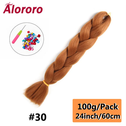 24 Inch Jumbo Braids for Hair Extensions Purple Synthetic Braiding Hair Accessories 100G/Pack Women DIY Hair for Crochet Braid