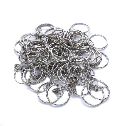 Silver Plated Metal Blank Keyring Keychain Charms Split Ring Keyfob Key Holder Link Rings Women Men DIY Key Chains Accessories