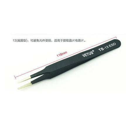 VETUS TS Stainless Steel Eyelashes Tweezers Anti-static Professional Volumn Eyelash Extension Eyebrow Makeup Tool