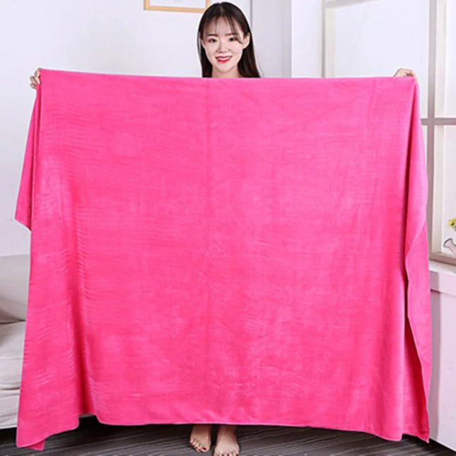 100X200cmSuper thick Microfiber Bath Towels – Super Absorbent, Soft, Fast Drying and Oversized Bath Lines Multip  Grey towel
