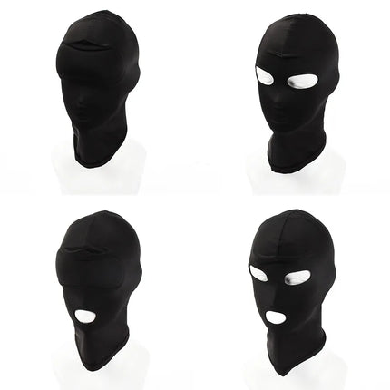 BDSM Fetish Mask Hood Adult Game Bondage Party Open Mouth Eye Elastic Head Mask Cosplay Slave Punish Headgear Mask Sex Toy