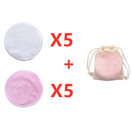 Reusable Bamboo Makeup Remover Pads Cotton 10Pcs Microfiber Washable Rounds Cleansing Facial Tools Make Up Removal Pad