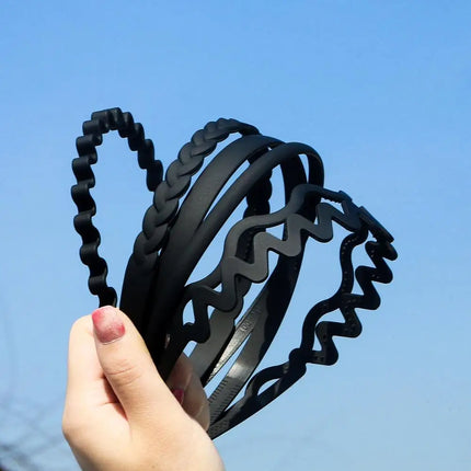 High Quality 1Pc/Lot 12cm Fashion Men's Women's Unisex Black Wavy Hair Head Hoop Band Sport Headband Hairband Hair Accessories