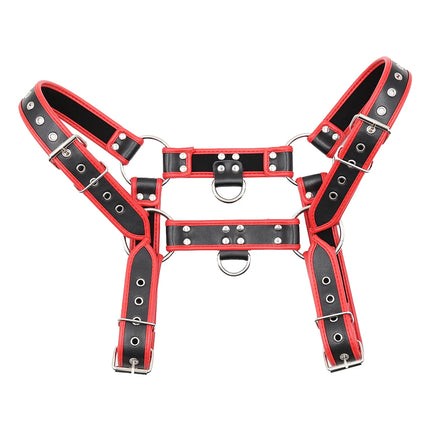 Fashion Puppy Cosplay Dog Mask Head Gear Party PU Leather Rubber Unisex Masks Adjustable Shoulder Strap Leather Chest Harness