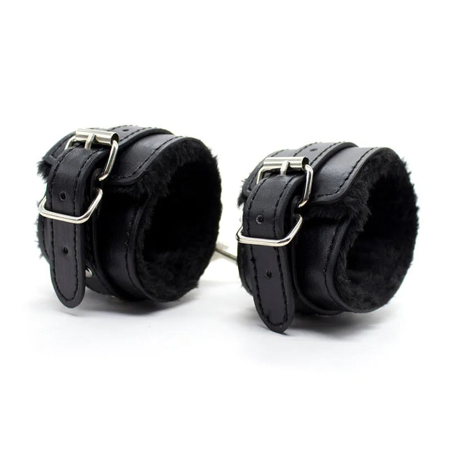 Leather Plush Hand Ankle Cuffs BDSM Bondage Adult Games Restraints Foot Fetish Sex Toys for Couples Women Erotic Slave Handcuffs