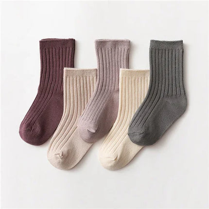 Lawadka 5Pairs/set Baby Girls Boys Socks Cotton Soft Spring Autumn Children's Socks Korean Style Socks For Girls Boys 0-5Years