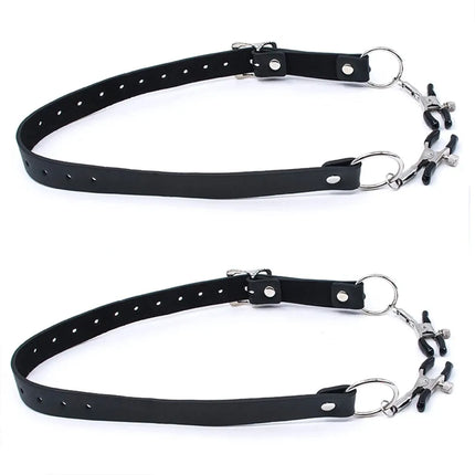 Sexy Flirt Labia Spreader Clip Breast Nipple Clamps Leather Bdsm Bondage Slave Fetish Erotic Tool Sex Toys For Women Adult Games