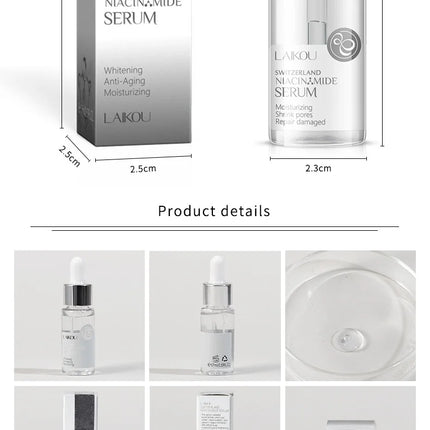 LAIKOU Nicotinamide Serum Whitening Face Serum Ampoule Essence Moisturizing Anti-Aging Anti-Wrinkle Shrink Pores Skin Care Serum