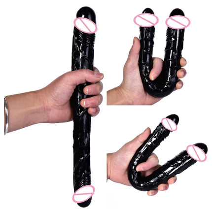 Double Head Dildo Long Jelly Realistic Dildo Double Ended Dildo Flexible Big Penis for Women Masturbator Sex Toys for Lesbian