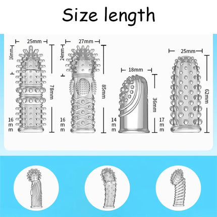 Silicone Finger Sleeve No Vibrators G Spot Orgasm Massage Clitoris Stimulator Masturbators Anal Sex Toys For Woman beginner