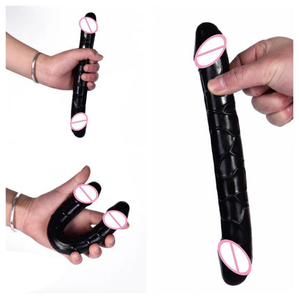Double Head Dildo Long Jelly Realistic Dildo Double Ended Dildo Flexible Big Penis for Women Masturbator Sex Toys for Lesbian