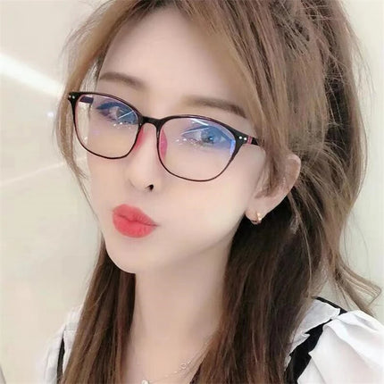 Rivets Finished Myopia Glasses Women Blue Film Coating Oval Nearsighted Eyeglasses -1.0 -1.5 -2.0 -2.5 -3.0 -3.5 -4.0 -4.5 -6.0