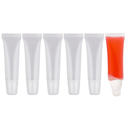 50pcs 10ml Empty Lip Gloss Tubes Clear Soft Lip Gloss Container Refillable Lipgloss Tubes for DIY Cosmetic Makeup Plastic Bottle