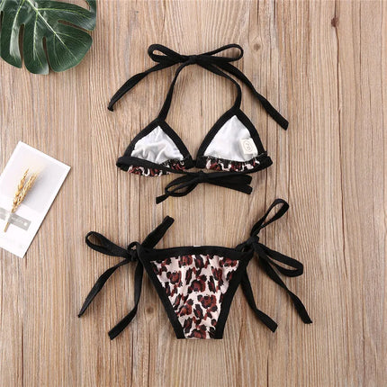 0-24Months Baby Girls Swimsuits Toddler Girls Leopard Print Swimwear For Girls Bikini Set 2024 Summer Infant Girls Bathing Suits