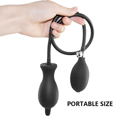 Inflatable Silicone Penis/Ball Gag Oral Dildo Open Mouth Plug Expandable Pump Big Anal Butt Plug Vibrator BDSM Flirt Sex Tools