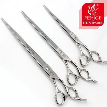 Fenice 7 /7.5/8/ 8.5/ 9 inch dog scissors for dog grooming  straight cutting pet grooming shears ножницы tesoura non-slip handle