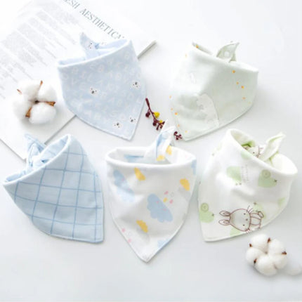 New 5 Pieces/Lot Baby Bib Newborn Feeding Burp Cloth Cotton Kids Triangle Scarf Teething Saliva Towel Soft Bandana Bibs